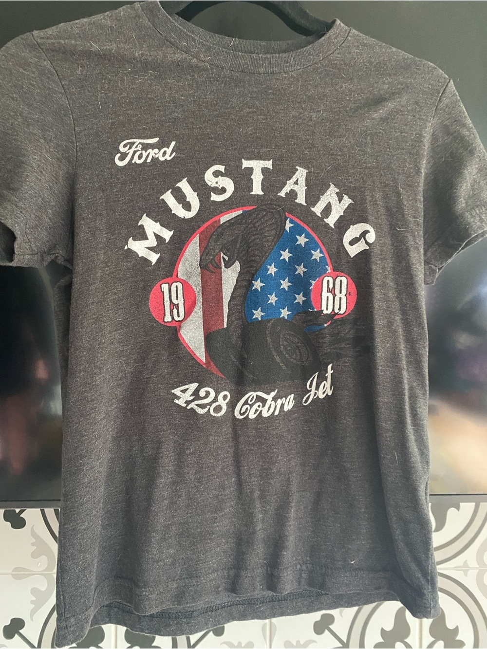 Ford Black Heather Graphic Tee with Silver Logo